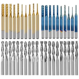 Laser Woodworking Milling Cutter Tools Titanium Coat End Mill 3.175mm Nano Blue Coat Cutting Wood Engraving Bits for TTC450 Pro