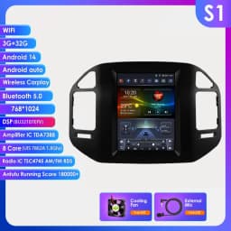 Hizpo 9.7" For Mitsubishi Pajero V60 V68 V73 1999-2006 Tesla Screen Car Android Multimedia Radio Stereo Carplay GPS Navigation