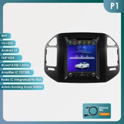 Hizpo 9.7" For Mitsubishi Pajero V60 V68 V73 1999-2006 Tesla Screen Car Android Multimedia Radio Stereo Carplay GPS Navigation