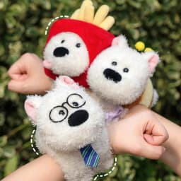 Cartoon Stuffed Puppy Slap Bracelets Cartoon Stuffed Slap Puppy Bracelet Soft Puppy Stuffed Animal Bracelet Toy For Kids