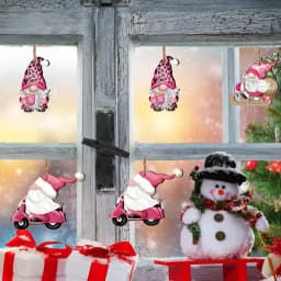 Santa Claus Wooden Ornaments 24X Dwarf Pendant Christmas Gnome Hangings Ornaments Santa Decor With Rope For Christmas Tree