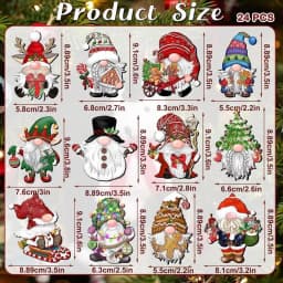 Santa Claus Wooden Ornaments 24X Dwarf Pendant Christmas Gnome Hangings Ornaments Santa Decor With Rope For Christmas Tree