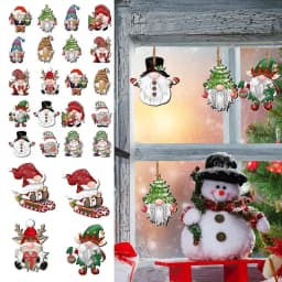 Santa Claus Wooden Ornaments 24X Dwarf Pendant Christmas Gnome Hangings Ornaments Santa Decor With Rope For Christmas Tree