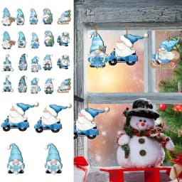 Santa Claus Wooden Ornaments 24X Dwarf Pendant Christmas Gnome Hangings Ornaments Santa Decor With Rope For Christmas Tree