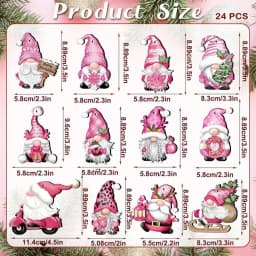 Santa Claus Wooden Ornaments 24X Dwarf Pendant Christmas Gnome Hangings Ornaments Santa Decor With Rope For Christmas Tree