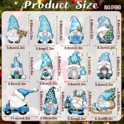 Santa Claus Wooden Ornaments 24X Dwarf Pendant Christmas Gnome Hangings Ornaments Santa Decor With Rope For Christmas Tree