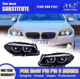 AKD Head Lamp for BMW F10 F18 LED Headlight 2010-2016 Headlights 520i 525i 530i DRL Turn Signal High Beam Angel Eye Projector