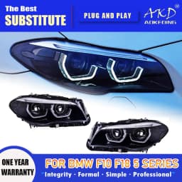 AKD Head Lamp for BMW F10 F18 LED Headlight 2010-2016 Headlights 520i 525i 530i DRL Turn Signal High Beam Angel Eye Projector