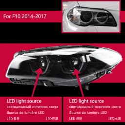 AKD Head Lamp for BMW F10 F18 LED Headlight 2010-2016 Headlights 520i 525i 530i DRL Turn Signal High Beam Angel Eye Projector