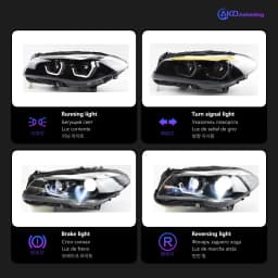 AKD Head Lamp for BMW F10 F18 LED Headlight 2010-2016 Headlights 520i 525i 530i DRL Turn Signal High Beam Angel Eye Projector