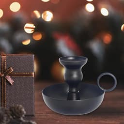 Black Candle Holder Wrought Iron Vintage Charm Candlestick Holder Sturdy Round Base Taper Candle Holder For Dining Party Livin