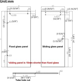 DIYHD 5FT 6.6FT Frameless Glass Shower Door Hardware Sliding Rail Shower Room Kit,Chrome