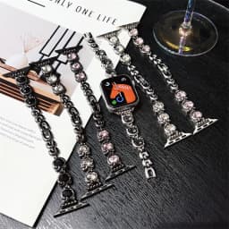 Jewelry strap For Apple Watch ultra band 49mm 45mm 41mm 38mm 42mm Diamond Bracelet correa iWatch Series 8 7 6 5 4 3 SE 40mm/44mm