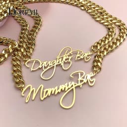 DOREMI 8mm Cuban Thick Chain Customized Cursive Nameplate Necklaces Custom Name Pendant Personalized Necklace Women Gift