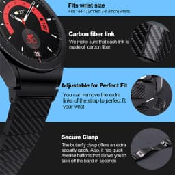 No Gaps Carbon Fiber Strap For Samsung Galaxy Watch 7 FE 6 4 classic 44mm 40mm correa Bracelet Samsung Galaxy 5 Pro 45mm band