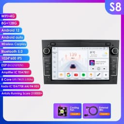 apple carplay Autoradio Android Radio For Opel Corsa C Signum Vivaro Astra H Corsa D Zafira Tigra Twintop 4G-LET GPS Navi 7862