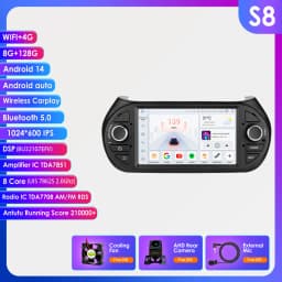 Hizpo AI Voice Android Car Radio Multimedia Video Player for Fiat Fiorino Citroen Nemo Peugeot Bipper GPS Carplay 4G RDS Stereo