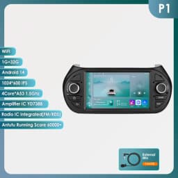 Hizpo AI Voice Android Car Radio Multimedia Video Player for Fiat Fiorino Citroen Nemo Peugeot Bipper GPS Carplay 4G RDS Stereo
