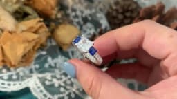 Newshe 925 Sterling Silver Rings Set for Women Three Princess Cut White Blue AAAAA Zircons Luxury Engagement Wedding Jewelry