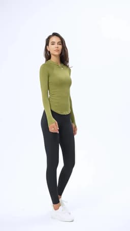 Women Long Sleeve Yoga Tops Autumn Winter Running Sports top Loose Gym Workout Training Blouse Outdoor Hiking Sportswear