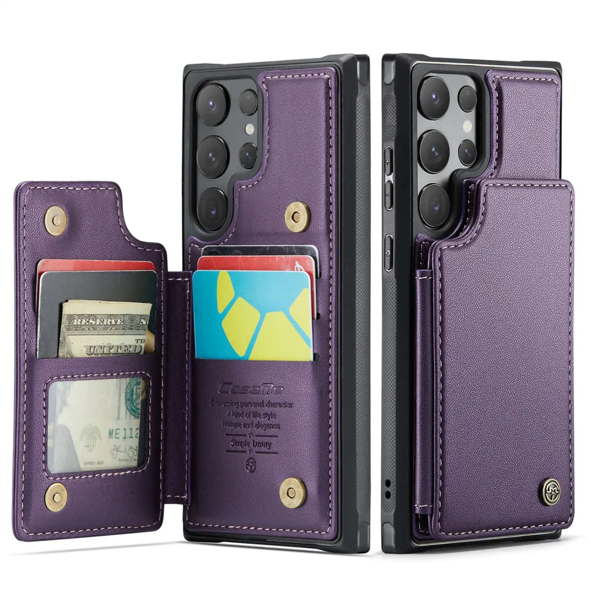 for Samsung Galaxy S24 Ultra S24 Plus S24 Case with Card Holder, Wallet Case RFID Blocking, Durable Leather Kickstand Phone Case