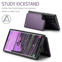 for Samsung Galaxy S24 Ultra S24 Plus S24 Case with Card Holder, Wallet Case RFID Blocking, Durable Leather Kickstand Phone Case