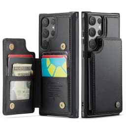 for Samsung Galaxy S24 Ultra S24 Plus S24 Case with Card Holder, Wallet Case RFID Blocking, Durable Leather Kickstand Phone Case