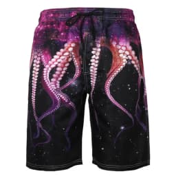 Hot Men's Summer Beach Shorts Swim Trunks Plus Size Monster Kraken Straight Hawaii Style Sea Pool Loose Quick-Drying Beachwear