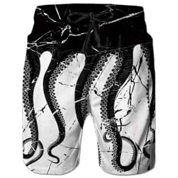 Hot Men's Summer Beach Shorts Swim Trunks Plus Size Monster Kraken Straight Hawaii Style Sea Pool Loose Quick-Drying Beachwear