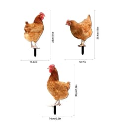 Chicken Decor Acrylic Hen Statue Poultry Ornament Ground Plug Lifelike Rooster Stakes Sign For Garden Lawn Yard Patio Decor