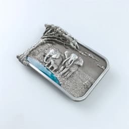 Vintage Style Africa Elephant Big Tree Wildlife Western Belt Buckle also Stock in US BUCKLE-WT110 Free Shipping