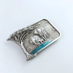 Vintage Style Africa Elephant Big Tree Wildlife Western Belt Buckle also Stock in US BUCKLE-WT110 Free Shipping