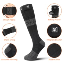 SNOW DEER Rechargeable Electric Skiing Heated Socks Winter Warm Thermal Cycling Sock Stocking Men Women For Motorcycle Cycling