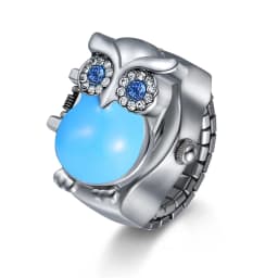 LANCARDO Trendy Fashion Finger Watch Digital Scale Dial Elastic Strap Owl Ring Watch Hip Hop Unisex Couple Fashion Jewelry