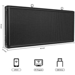 P6 Full Color Wifi Outdoor LED Sign RGB Video Image USB Flash LED Display 103x45cm Programmable LED Sign Scrolling Message Board