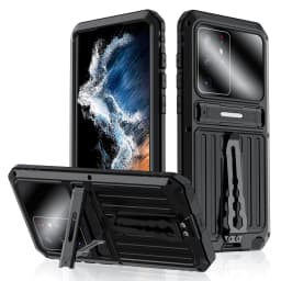 for Samsung Galaxy S22 S21 Ultra Aluminum Metal Case with Screen Protector Heavy Duty Dustproof Dropproof Shockproof Metal Case
