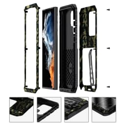 for Samsung Galaxy S22 S21 Ultra Aluminum Metal Case with Screen Protector Heavy Duty Dustproof Dropproof Shockproof Metal Case