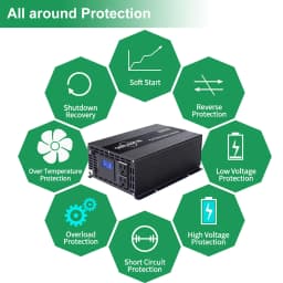 2000W Peak Pure Sine Wave Solar Inverter Power 1000W 12V/24V/36V/48V DC to 120V/220V/230V/240V AC Voltage Converter LCD Display