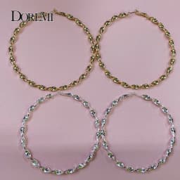 DOREMI 40-90mm Trendy Twist Earrings no name Plain Hopps for Women Female Big earrings Gold Silver Color Color Classic Jewelry