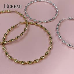 DOREMI 40-90mm Trendy Twist Earrings no name Plain Hopps for Women Female Big earrings Gold Silver Color Color Classic Jewelry