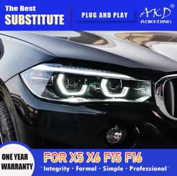 AKD Head Lamp for BMW X5 X6 F15 F16 LED Headlight 2014-2018 Headlights F15 F16 F85 DRL Turn Signal High Beam Angel Eye Projector