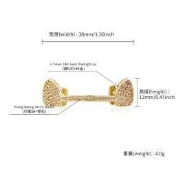 JINAO 2022 NEW Fit Gold Color Plated Hip Hop Teeth Grills Caps Top & Bottom Grill Set Gold Classic Grillz Ship from US