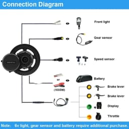 Bafang Motor BBSHD 1000W 52V BBS02B BBS02 750W 500W 48V BBS01 250W 36V Mid Drive Motor Electric Bicycle Conversion Kit 44T / 46T