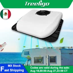 Treeligo Ultra-thin Car RV Rooftop Air Conditioner 12V 24V Electric Ceiling Overhead Air Conditioning For Motorhome Camper Van