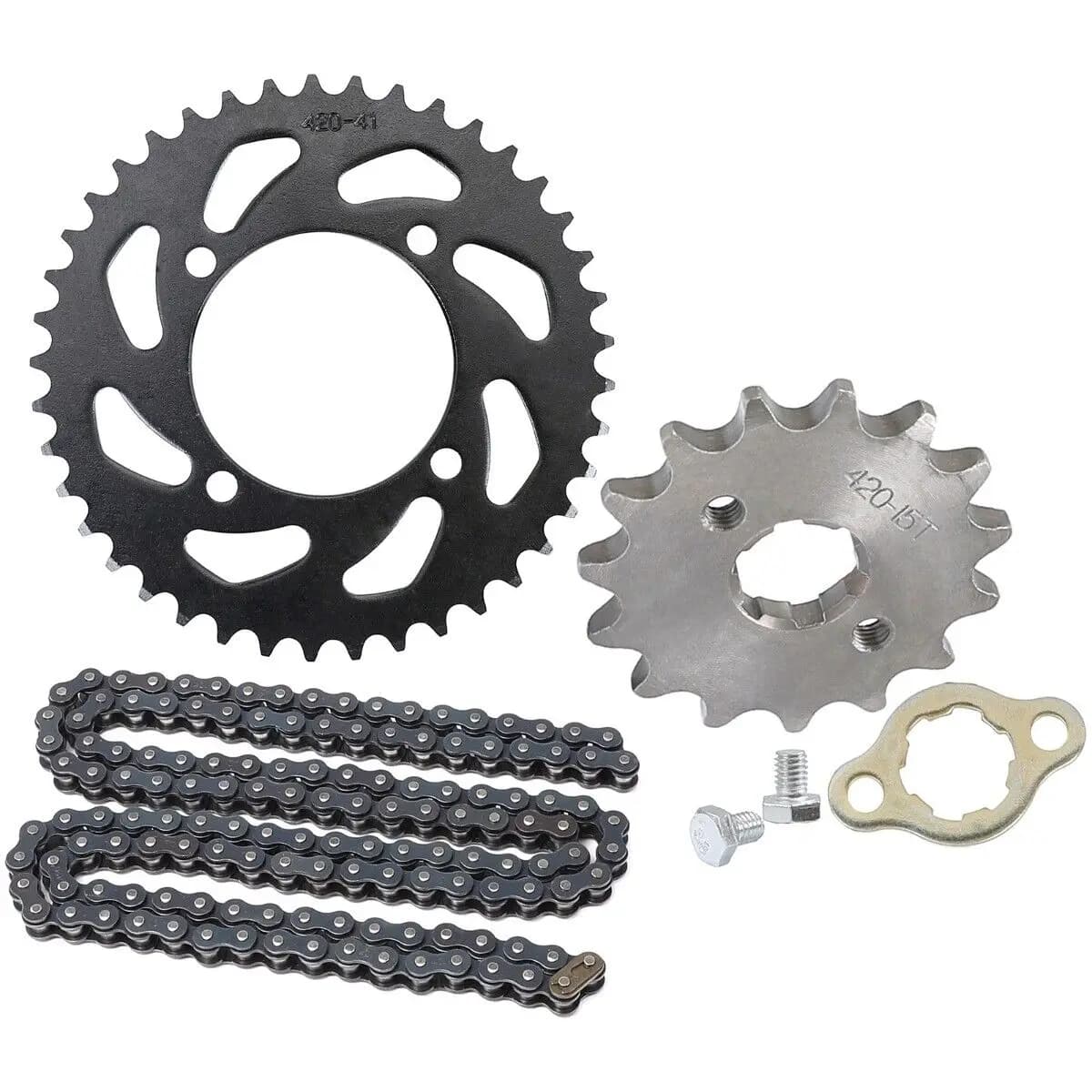 Not A Set 420 Chain 20mm 15T Motorcycle Front 41T Rear Sprocket for Pit Dirt Bike Apollo 110cc 125cc