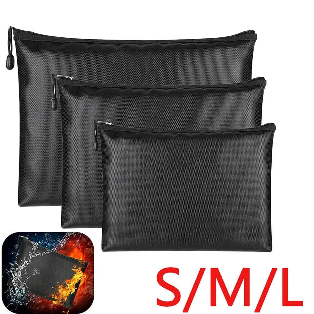 A4 File Bag Fireproof Waterproof Document Bag Office Desktop Storage Organizer Safe Flame Retardant Secret File Protect Pouch