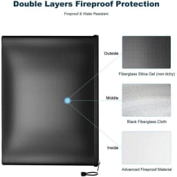 A4 File Bag Fireproof Waterproof Document Bag Office Desktop Storage Organizer Safe Flame Retardant Secret File Protect Pouch