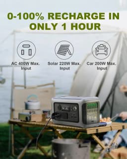 ALLPOWERS Portable Power Station R600, 299Wh LiFeP04 Battery with 2x 600W (1200W Surge) AC Outlets for Outdoor Camping RV Home
