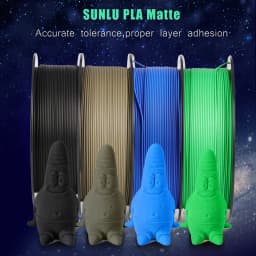 SUNLU PLA Matte Filament 1KG Shine-Free Printed Surface 1.75MM Frosted Texture Eco-Friendly Non-Toxic No Bubble Low Odor