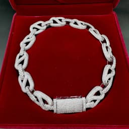 Aokaishen Iced Out Cuban Link Chain for Men Prong Necklace Real Gold Plated AAAAA Cubic Zirconia Hip Hop Jewelry